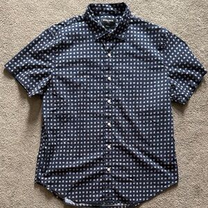 Bonobos Navy Blue Patterned Men's Shirt - Large - Athletic Fit